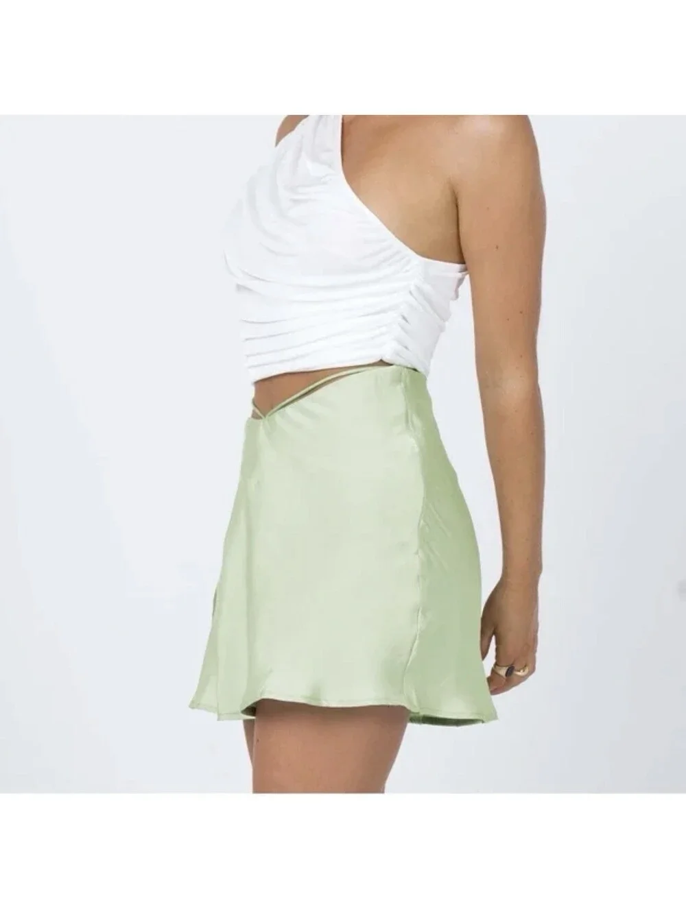 Princess Polly Satin Tie Back Mini Skirt